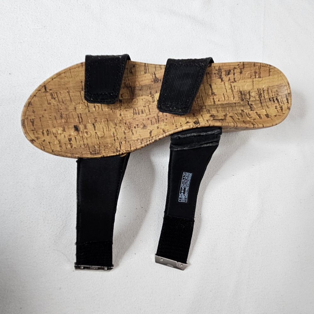 Vionic Atlantic Pepper Black Snakeskin Cork Wedge Sandals Size 9 Adjustable - Picture 8 of 8